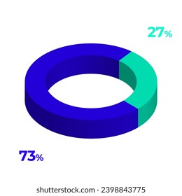 27 73 3d donut pie chart illustration eps vector