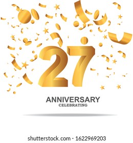 27 anniversary celebration vector concept template design illustration