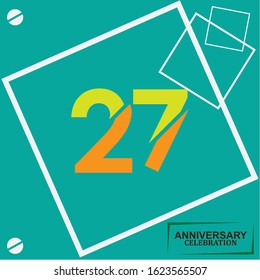 27 anniversary celebration vector concept template design illustration