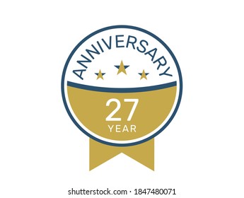 27 anniversary logo vector templates, 27 years anniversary design 