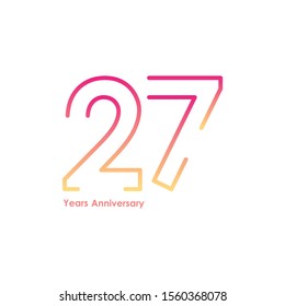 27 anniversary logotype with gradient colors for celebration purpose and special moment
