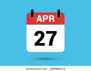 27 April Calendar Date Flat Icon Day 27 Vector Illustration