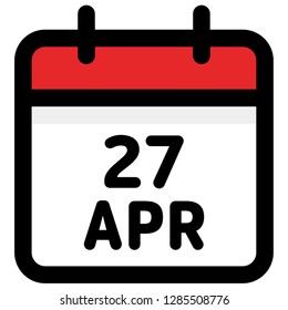 27. April - Calendar Icon - Vector Illustration - Vector