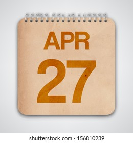 27 April on Old Notebook Vector 