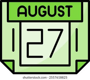 27 August Filled Style Icon Design
