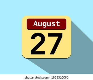 27 August - Vector art of an icon of a calendar