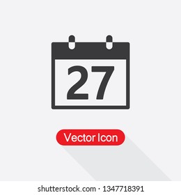 27 Calendar Icon Vector Illustration Eps10