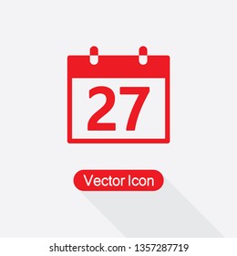 27 Calendar Icon Vector Illustration Eps10