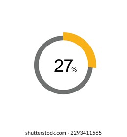 27% Circle loading icon template. Update or loading symbol for web or application, 27 percent.
