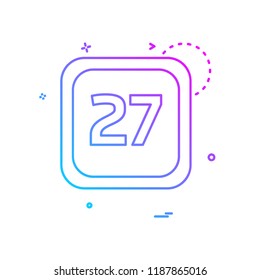 27 Date Calender icon design vector