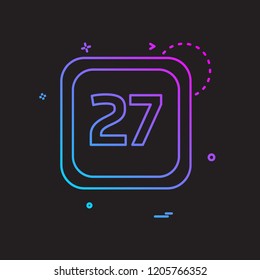 27 Date Calender icon design vector