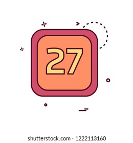 27 Date Calender icon design vector