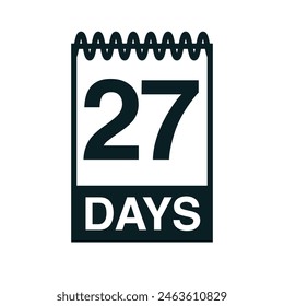 27 days calendar icon vector illustration eps