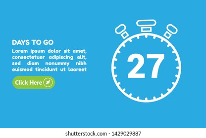 27 days to go banner. flat style. days to go concept