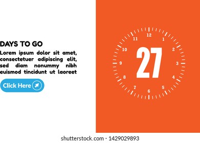 27 days to go banner. flat style. days to go concept