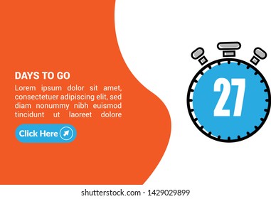 27 days to go banner. flat style. days to go concept