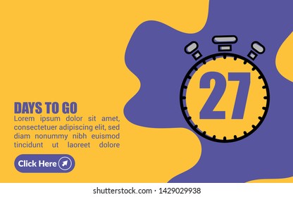 27 days to go banner. flat style. days to go concept