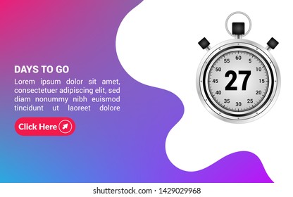 27 days to go banner. flat style. days to go concept