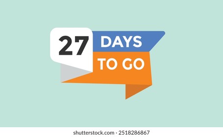27 dias para ir Contagem regressiva número banner templates. ícone de tempo. Ilustração de vetor 
