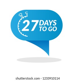 27 days to go label,sign,button. Vector stock illustration.