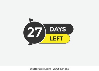 27 days left countdown template, 27 day countdown left banner label button eps 27   

