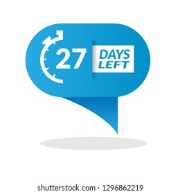 27 Days Left sign - emblem, label, badge,sticker, logo. Designed for your web site design, logo, app, UI