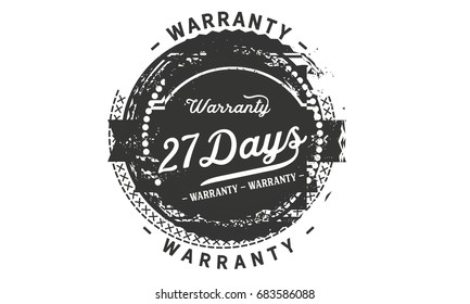 27 days warranty icon vintage rubber stamp guarantee