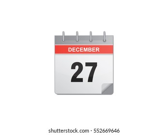 27 December calendar vector illustration on white background
