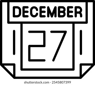27 December Vector Icon Outline Stlye