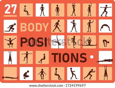 27 Different body possitions, body Silhouettes