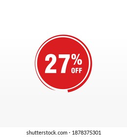 27 discount, Sales Vector badges for Labels, , Stickers, Banners, Tags, Web Stickers, New offer. Discount origami sign banner
