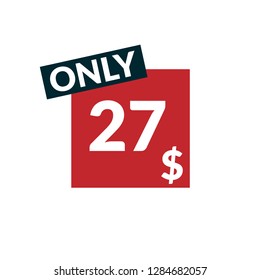 27 dollars only - emblem, label, badge,sticker, logo.Designed for your web site design, logo, app, UI - Vektor 