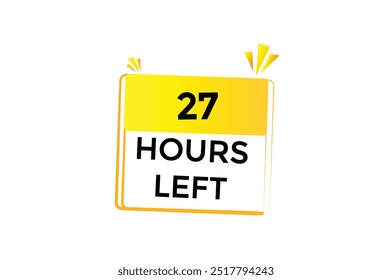 27 hours left, icon, stile, timer, countdown, clock, time,  background, template, 27 hours left, countdown, sticker, left banner, business, sale, label button
