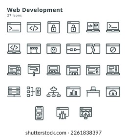 27 iconos en desarrollo web e iconos relacionados