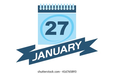 27 January Calendar with Ribbon