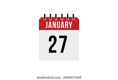 27 january calendar vector. Flat vector daily calendar icon. calendar icon vector. svg