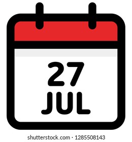 27. July - Calendar Icon - Vector Illustration - Vector