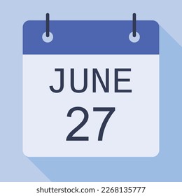 27. Juni Kalender, Vektorkalender.