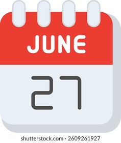 27 June Flat Illustration Vector Design