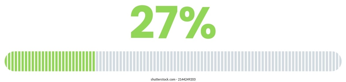 27% Loading. 27% progress bar Infographics vector, 27 Percentage ready to use for web design ux-ui