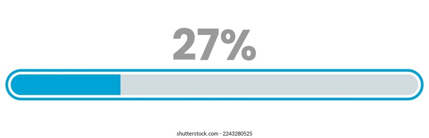27% Loading. 27% progress bar Infographics vector, 27 Percentage ready to use for web design ux-ui