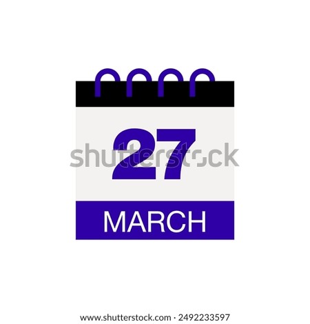 27 march calendar date icon vector eps