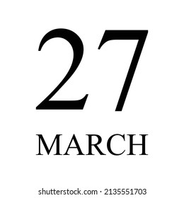 Ilustración del vector de iconos del 27 de marzo . Fecha, Día De La Boca