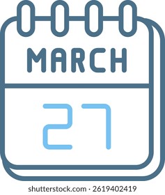 27 March Line Two Colour Icon