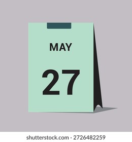 27 may calendar date icon minimal desk calendar vector illustration
