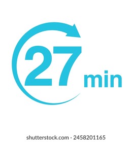 27 minute arrow timer icon vector illustration eps