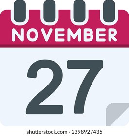 27 November Flat Vector Icon Design