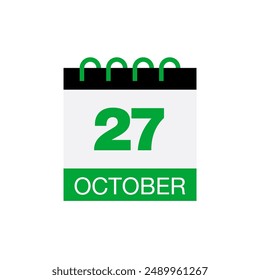 27 october calendar date icon vector eps