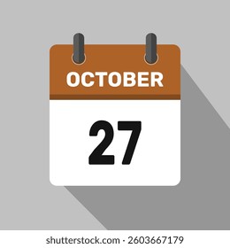 27 october calendar icon vector design month illustration
