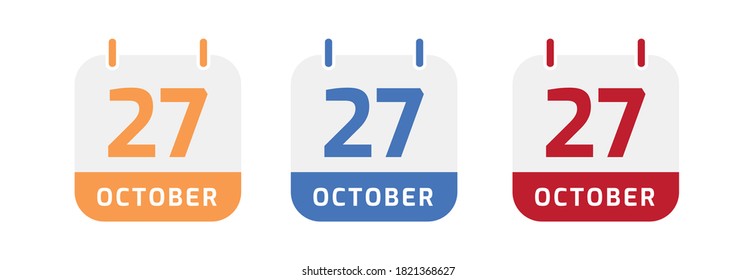 27 October calendar vector design
